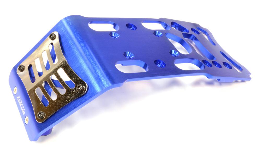 T6985BLUE Billet Machined Skid Plate for HPI 1/8 Savage XL, Flux & X 4.6 RTR Monster Truck - Image 1