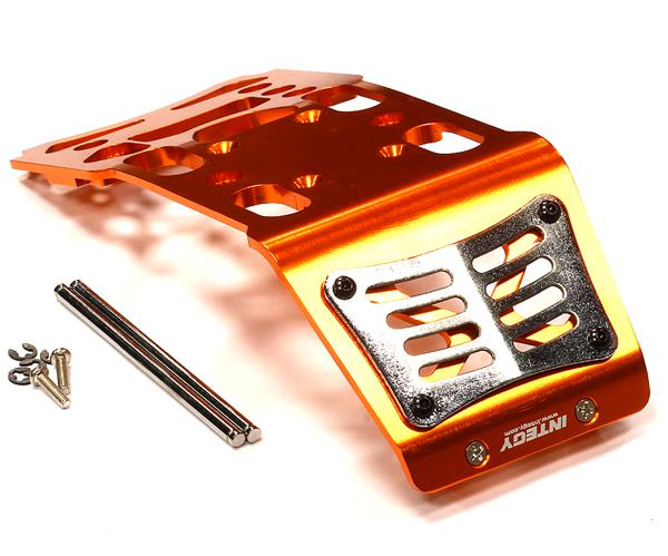 T6985ORANGE Billet Machined Skid Plate for HPI 1/8 Savage XL, Flux & X 4.6 RTR Monster Truck - Image 1