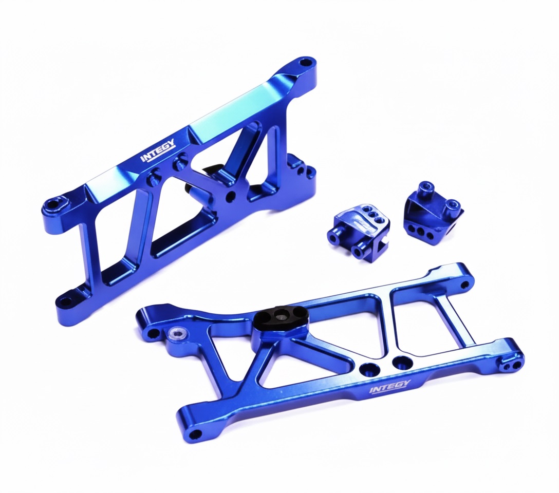 T7152BLUE Billet Machined HD Rear Suspension Arm Set for Team Associated 1/8 RC8 Buggy - Image 1