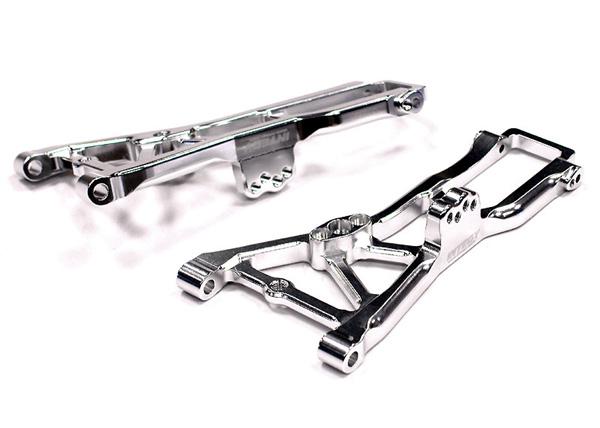 T7168SILVER Billet Machined Front Suspension Arms for Associated 1/8 SC8 Short Course Truck - Image 1