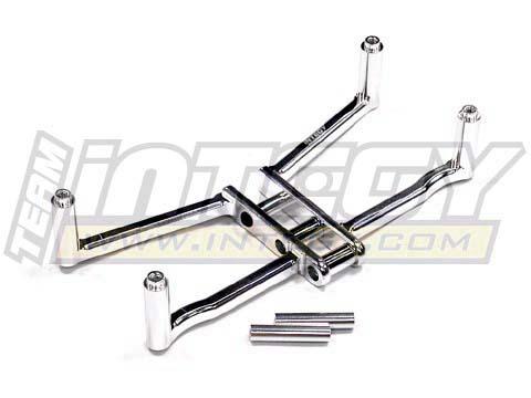 T7169SILVER Billet Machined Rear Bumper Brace for Team Associated 1/8 SC8 Short Course Truck - Image 1