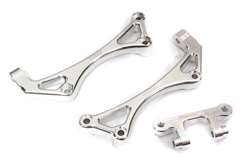 T7173SILVER Billet Machined Front Bumper Mount (2) for Associated 1/8 SC8 Short Course Truck - Image 1