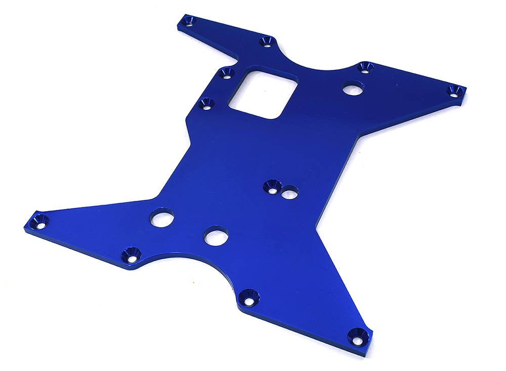 T7308BLUE Billet Machined Alloy Center Bottom Plate for Losi 1/8 LST, LST2 & Aftershock - Image 1