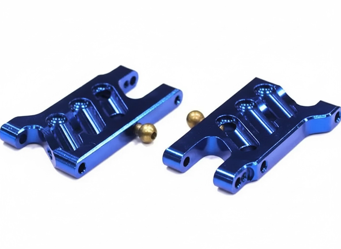 T7645BLUE Billet Machined Alloy Lower Arms for Associated 1/18 SC18 Short Course Truck - Image 1
