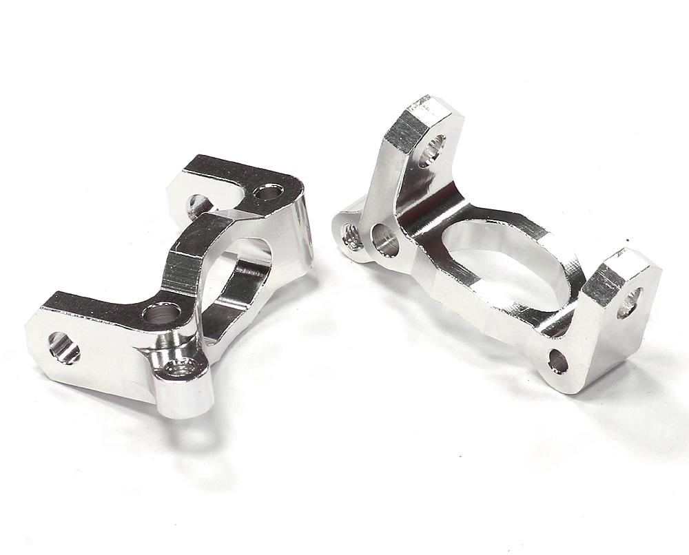 T7646SILVER Billet Machined Alloy Caster Blocks for Associated 1/18 SC18 Short Course Truck - Image 1