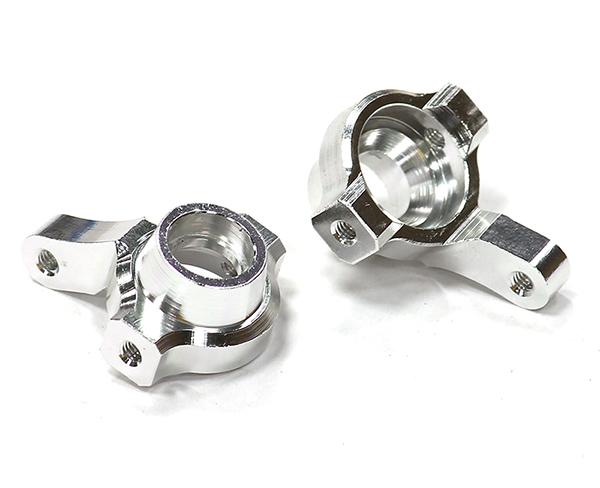 T7647SILVER Billet Machined Steering Blocks for Associated 1/18 SC18 Short Course Truck - Image 1