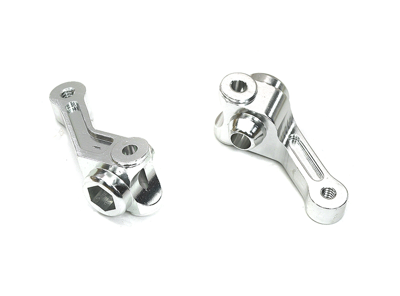 T7822SILVER Billet Machined Alloy Steering Blocks for Associated 1/10 GT2 off-road Truck - Image 1