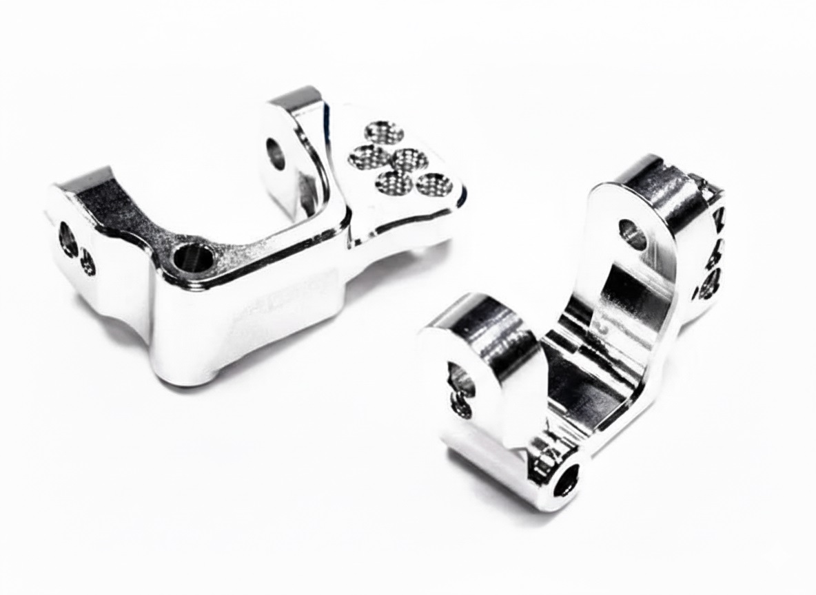 T7838SILVER Alloy Caster Blocks for Associated SC10 2WD (Associated 7919 Only) - Image 1