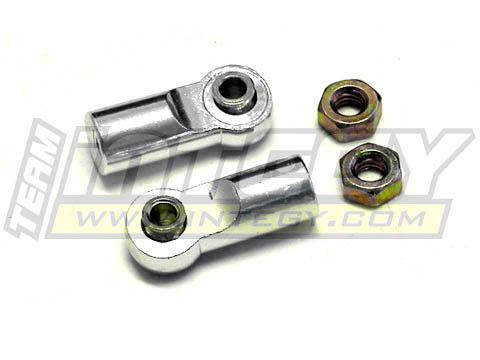 T7971SILVER Alloy Ball End (2) 3mm Mounting Hole w/ M4 Thread (2) for 1/10 Jato Shocks MSR6 - Image 1