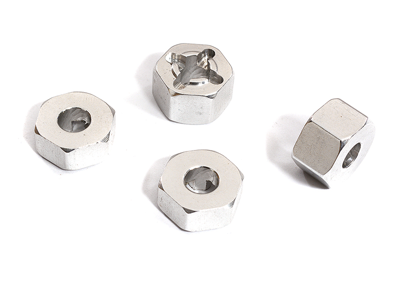 T8065SILVER Wheel Hub (4) for Traxxas 1/10 Electric Rustler & Slash 2WD 1654 3654 - Image 1