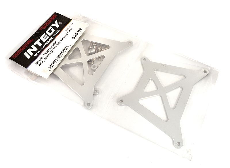 T8101SILVER Billet Machined Alloy Brace (2) for HPI 1/12 Wheely King Monster Truck - Image 1