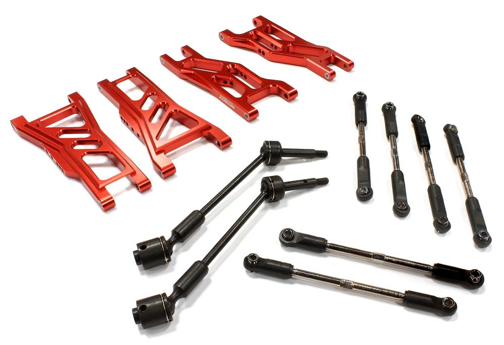 T8129RED Billet Complete Extended EXT Suspension Set+Drive Shafts for 1/10 Slash 2WD - Image 1