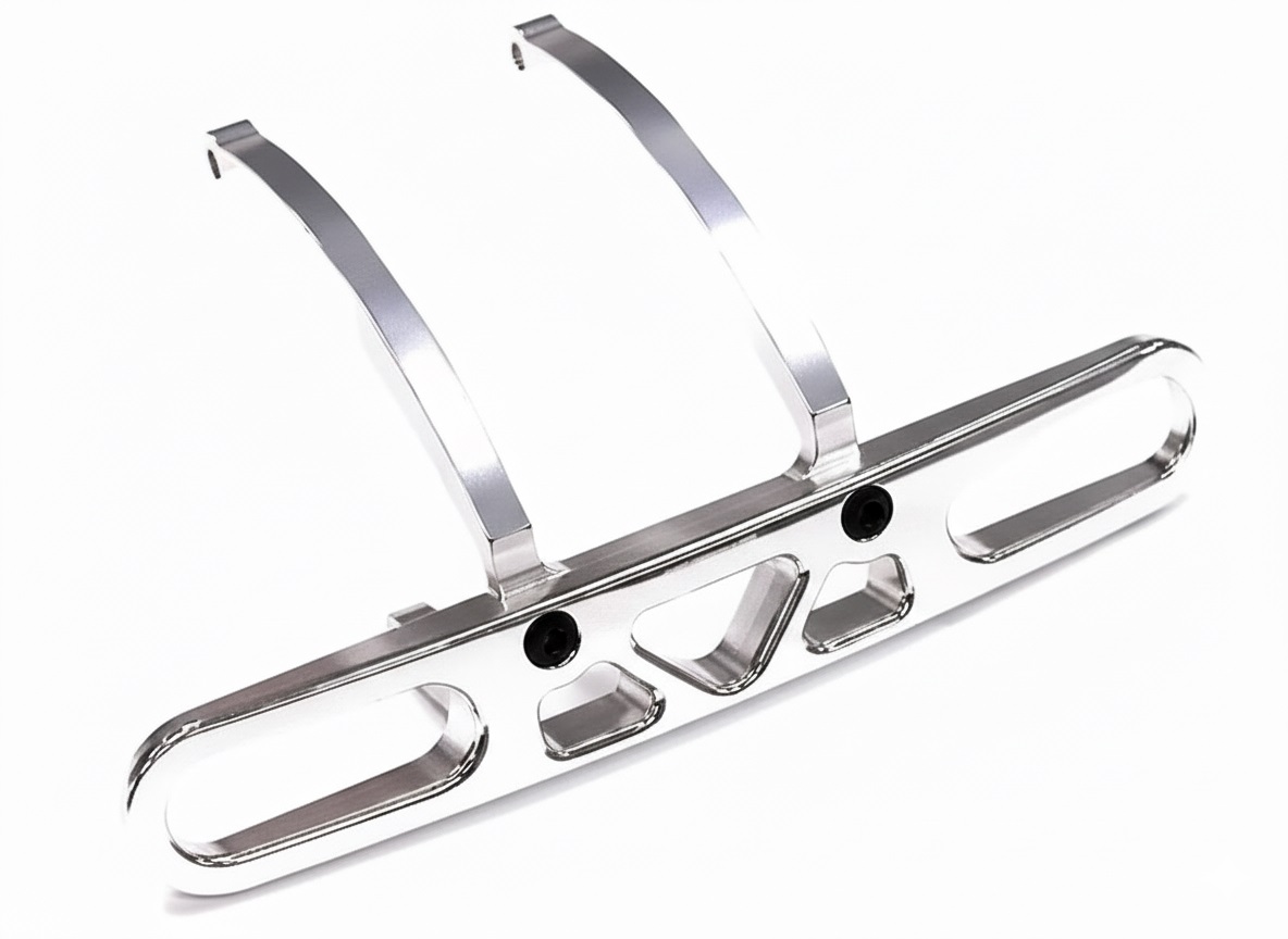 T8363SILVER Billet Machined Alloy Rear Bumper for Associated Mini MGT 3.0 Monster Truck - Image 1