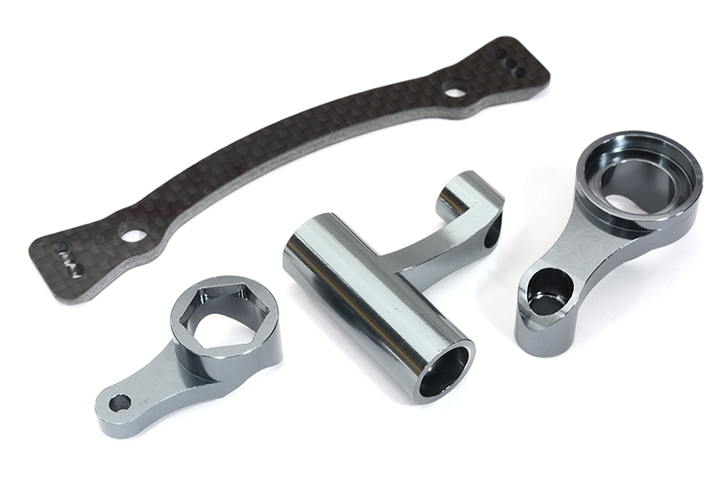 T8502GREY Billet Machined Steering Bellcrank Set for Hyper 8.5 - Image 1