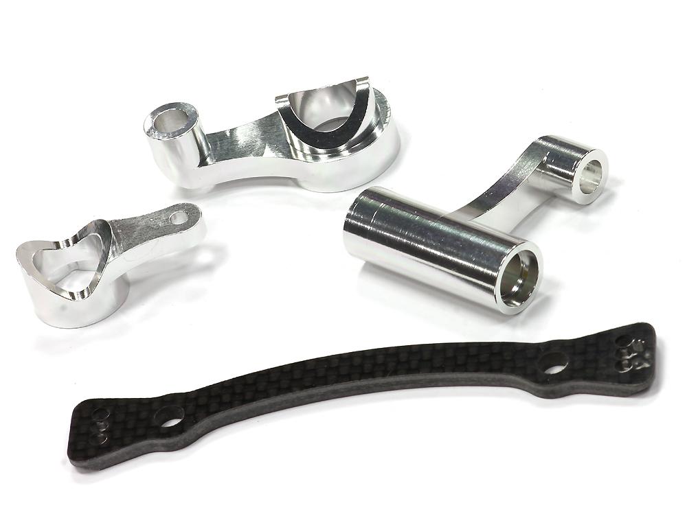 T8502SILVER Billet Machined Steering Bellcrank Set for Hyper 8.5 - Image 1