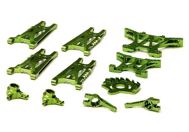 T8547GREEN Billet Machined Alloy Conversion Set for Traxxas 1/10 Slash 4X4 (non-LCG) - Image 1