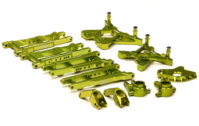 T8580GREEN Billet Machined Suspension Set for 1/10 Stampede 4X4 & Slash 4X4 (non-LCG) - Image 1