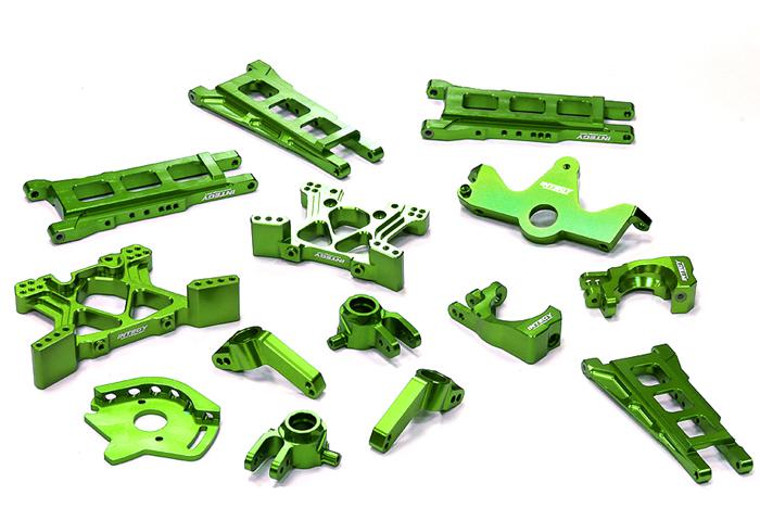 T8595GREEN Billet Machined T2 Conversion Kit for 1/10 Stampede 4X4 & Slash 4X4 (non-LCG) - Image 1