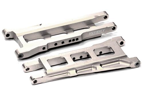 T8596SILVER Billet Machined T2 Lower Suspension Arms for 1/10 Stampede 4X4 & Slash 4X4 3655X - Image 1