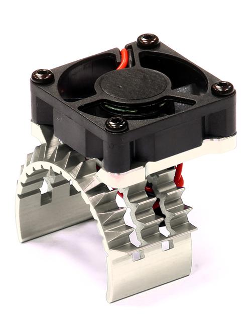 T8635SILVER T2 Motor Heatsink w/ Cooling Fan for Traxxas 1/10 Stampede 4X4 & Slash 4X4 - Image 1