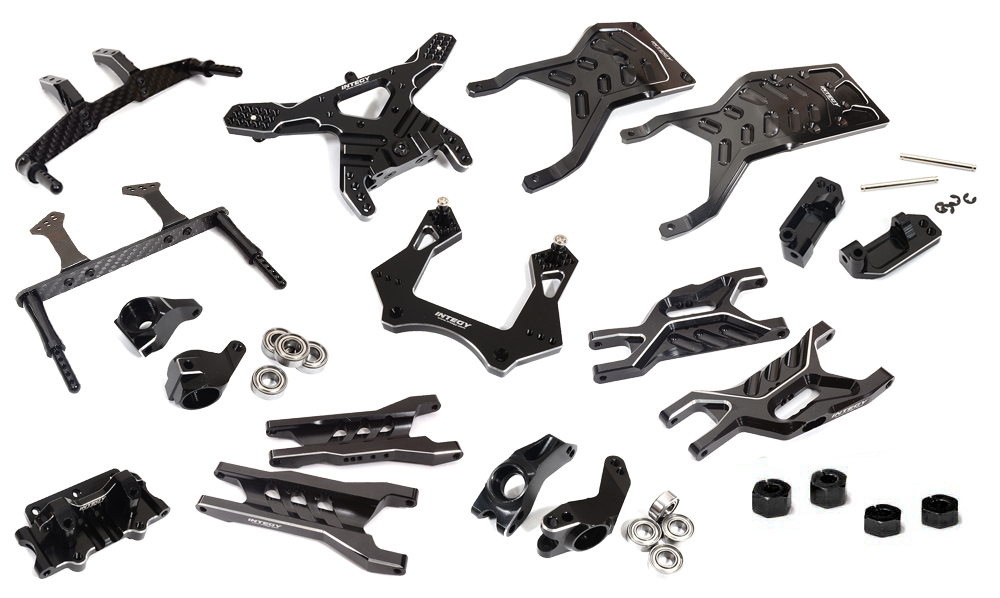 T8651BLACK Billet Alloy Complete Black Suspension Upgrade Kit for 1/10 Stampede 2WD Trucks - Image 1