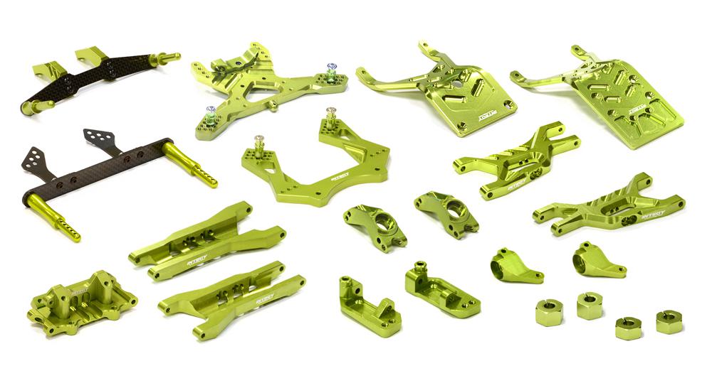 T8651GREEN Green Complete Billet Machined Suspension Upgrade Kit for 1/10 Stampede 2WD - Image 1