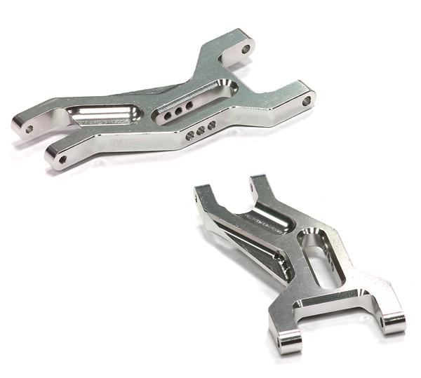 T8664SILVER Billet Machined Front Suspension Arms for Traxxas 1/10 Slash 2WD 3631 - Image 1