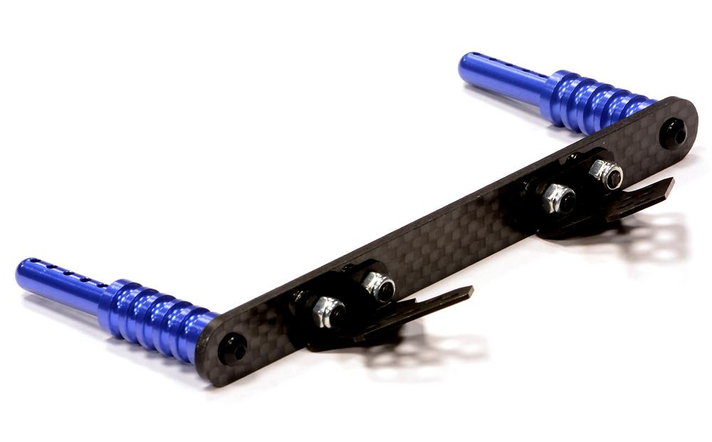 T8666BLUE Machined Front Body Mount Set for Traxxas 1/10 Slash 2WD - Blue 1914R - Image 1