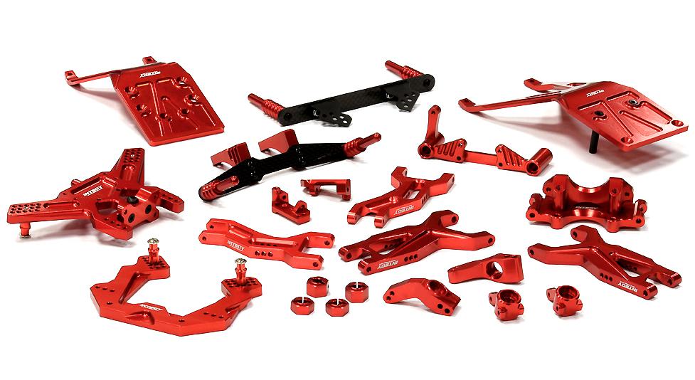 T8676RED Red Billet Machined Suspension Upgrade Kit for Traxxas Slash 1/10 2WD - Image 1