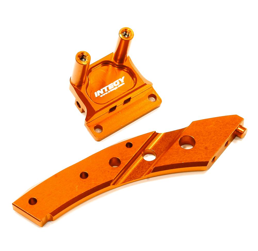 T8679ORANGE Orange Billet Machined Rear Anti-Bending Plate for HPI Ken Block WR8 Flux - Image 1