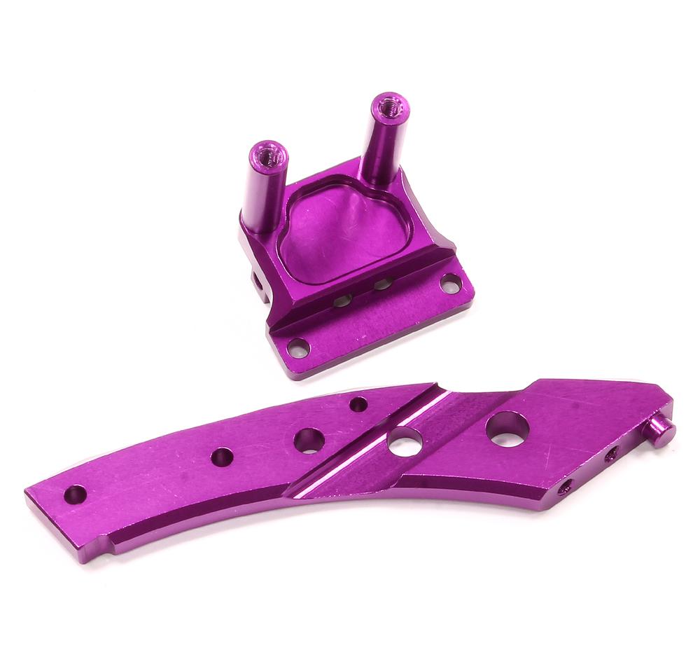 T8679PURPLE Purple Billet Machined Rear Anti-Bending Plate for HPI Ken Block WR8 Flux - Image 1