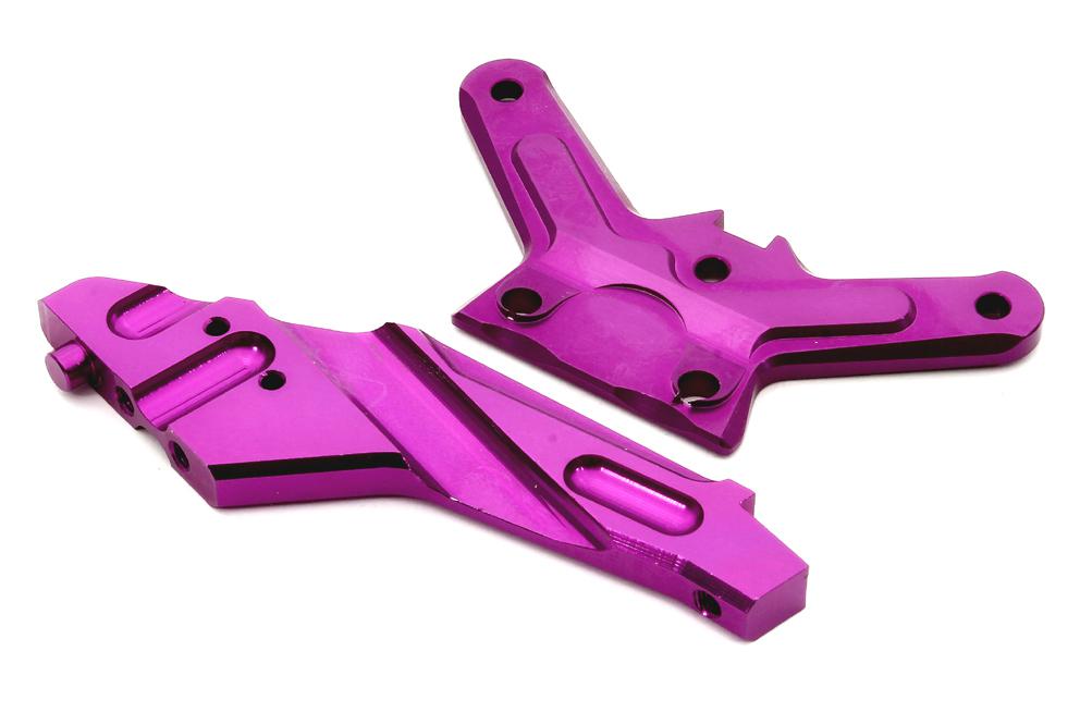 T8691PURPLE Billet Machined Front Anti-Bending Plate for HPI 1/10 Bullet MT & Bullet ST - Image 1