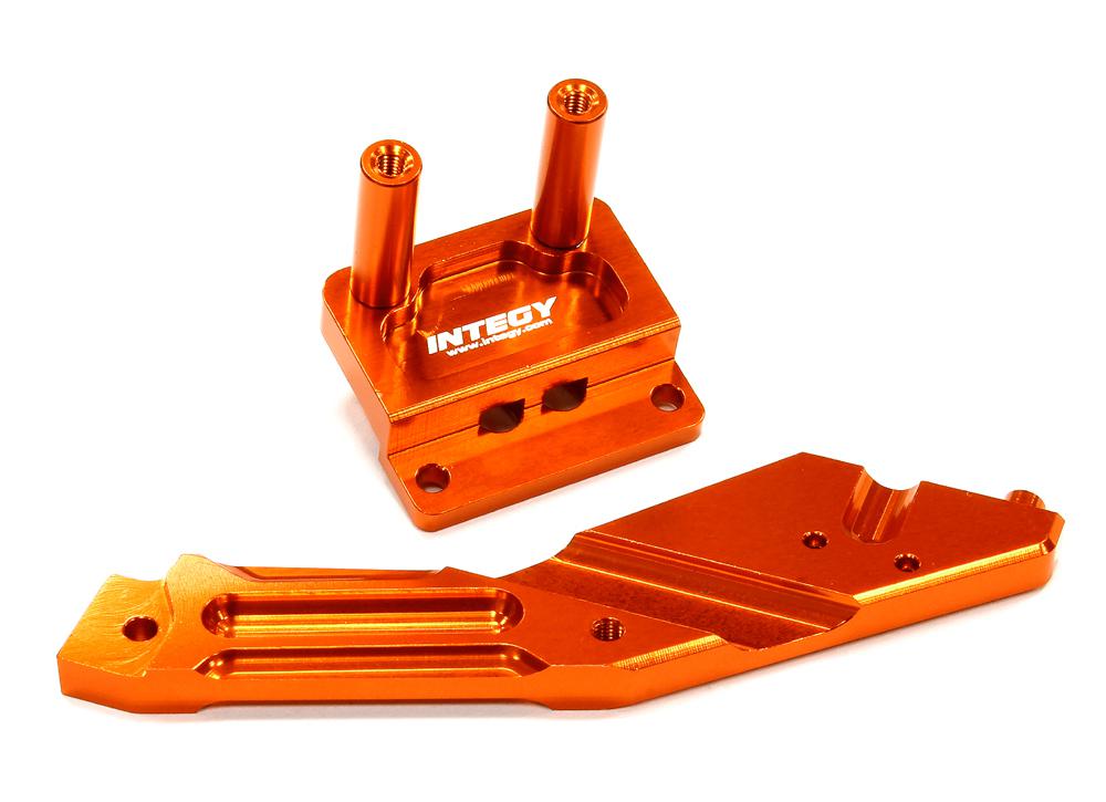 T8692ORANGE Billet Machined Rear Anti-Bending Plate for HPI 1/10 Bullet MT & Bullet ST - Image 1