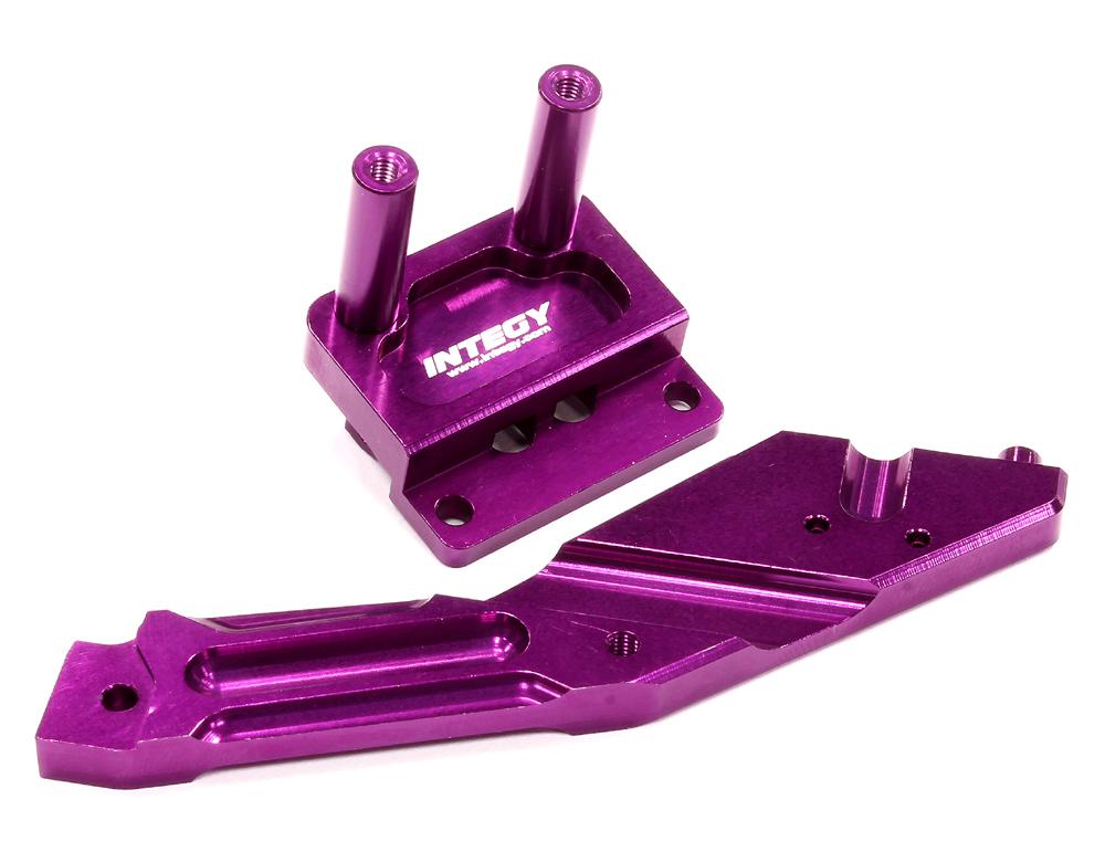 T8692PURPLE Billet Machined Rear Anti-Bending Plate for HPI 1/10 Bullet MT & Bullet ST - Image 1