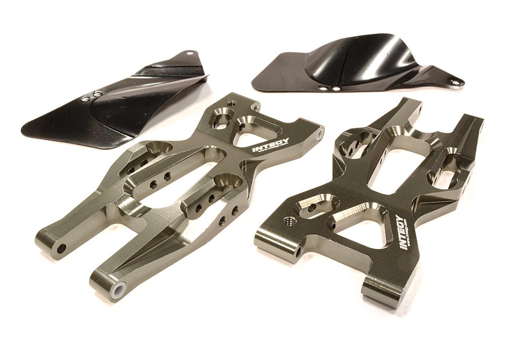 T8697GREY Billet Machined Rear Lower Suspension Arm for HPI 1/10 Bullet MT & Bullet ST - Image 1