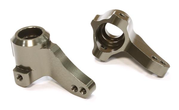 T8698GREY Billet Machined Steering Knuckles (2) for HPI 1/10 Bullet MT & Bullet ST - Image 1