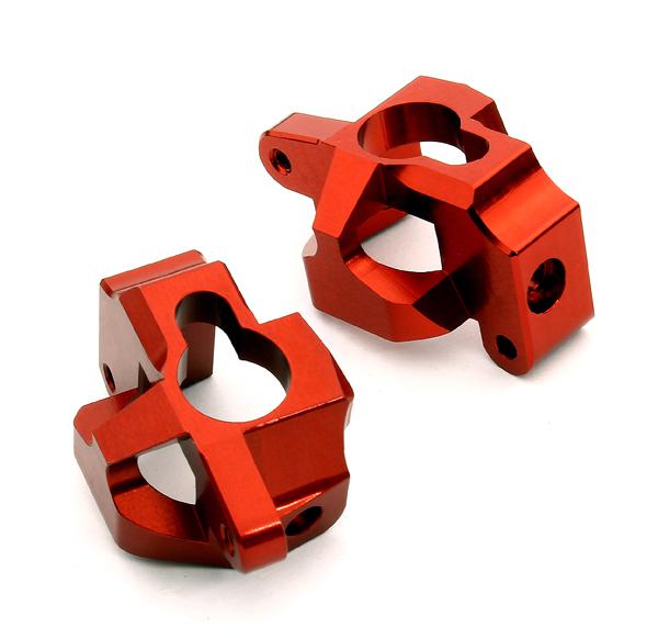 T8700RED Red Billet Machined Caster Blocks (2) for HPI 1/10 Scale Bullet MT & Bullet ST - Image 1