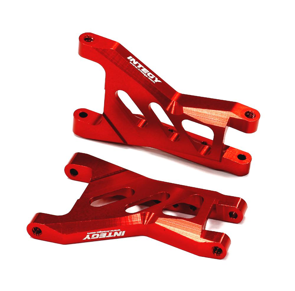 T8704RED Red Billet Machined Rear Lower Suspension Arms for Traxxas 1/10 Bandit 2750R - Image 1