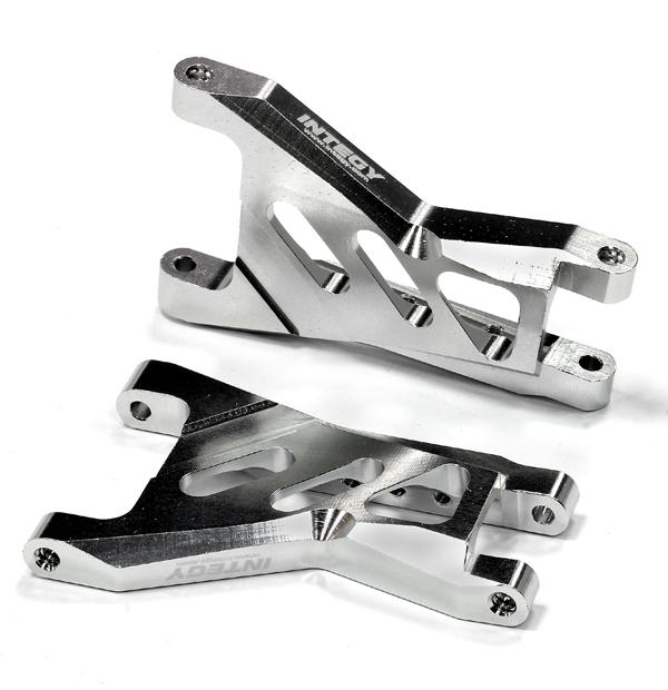 T8704SILVER Silver Billet Machined Rear Lower Suspension Arms for Traxxas 1/10 Bandit 2750R - Image 1
