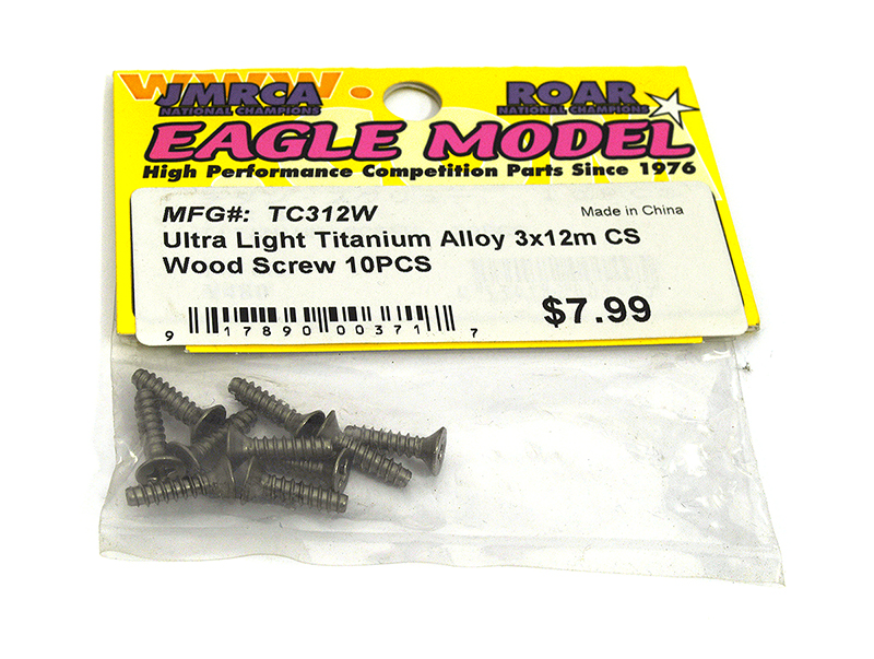 TC312W Ultra Light Titanium Alloy 3x12m CS Wood Screw 10PCS - Image 1