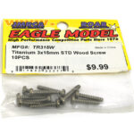 Ultra Light Titanium Alloy 3x15mm STD Wood Screw 10PCS
