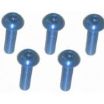 M3 x 12 AL7075 Button Head Hex Socket - Machine (5 Pcs) Light Blue
